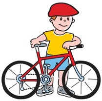 rysunek chłopca z rowerem
